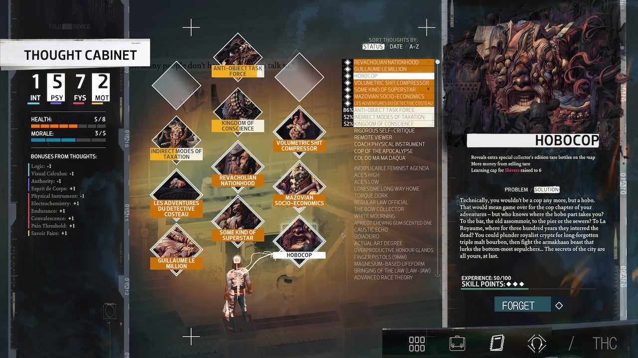 Disco Elysium How to Use the Thought and Unlock All Thoughts